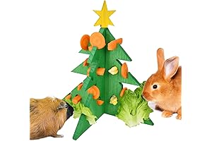 Vehomy Christmas Tree Small Pet Interactive Hay Feeder