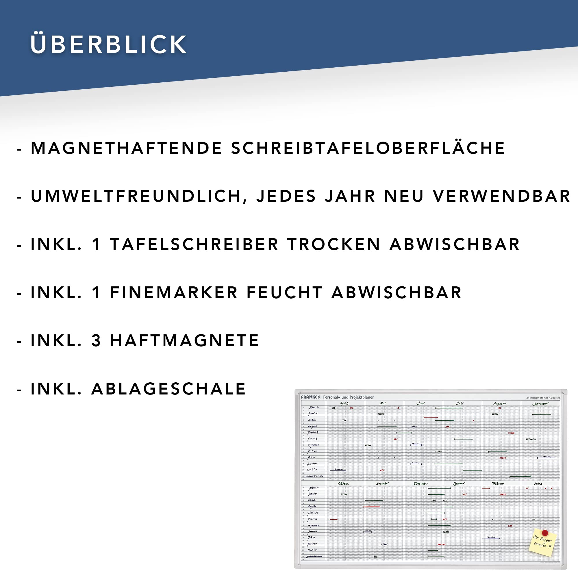 Calendrier Franken Jk710-Matériel pour Présentation et Affichage