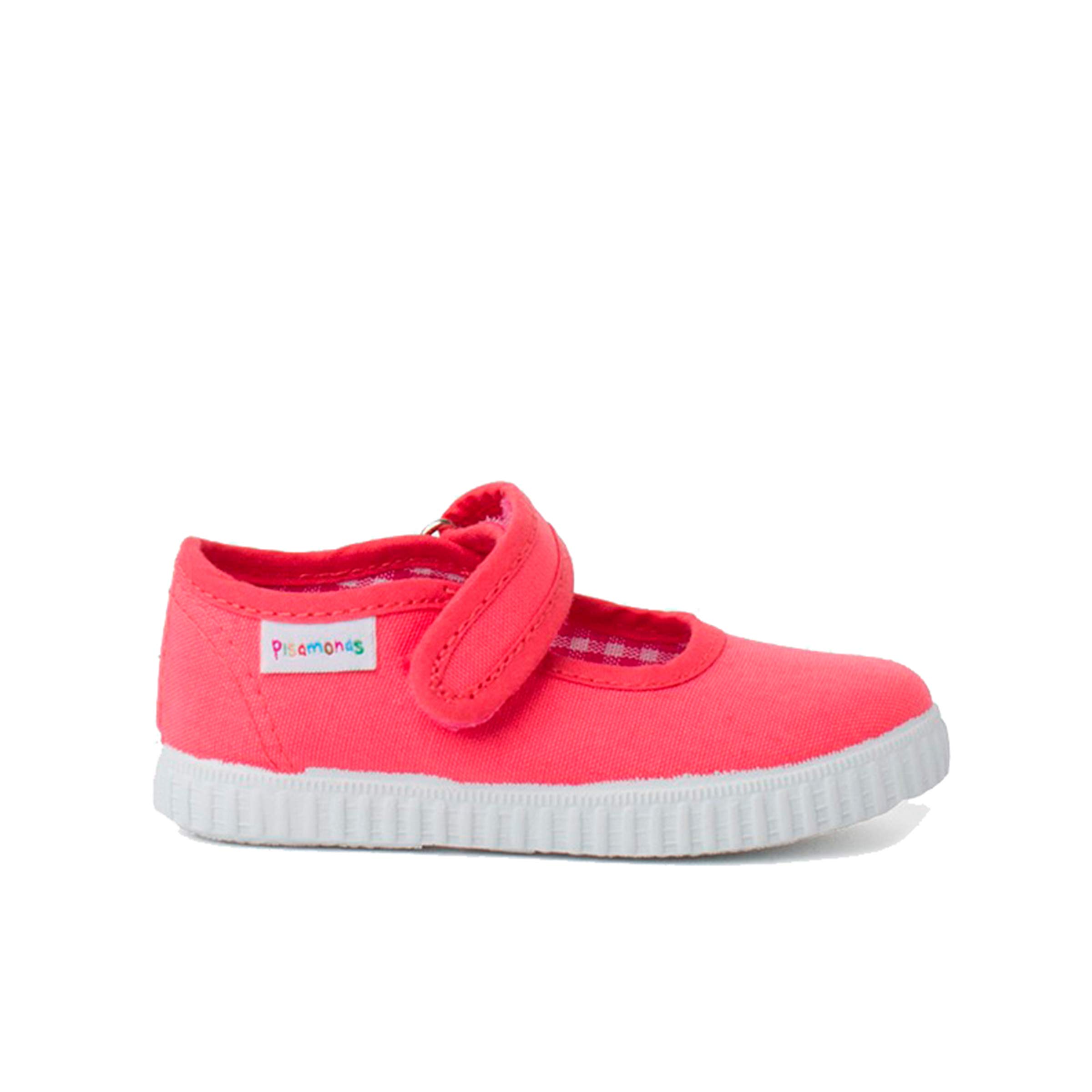 Pisamonas Merceditas Niña Cinta Adhesiva Suela Tipo Zapatillas Talla 26 Color Coral