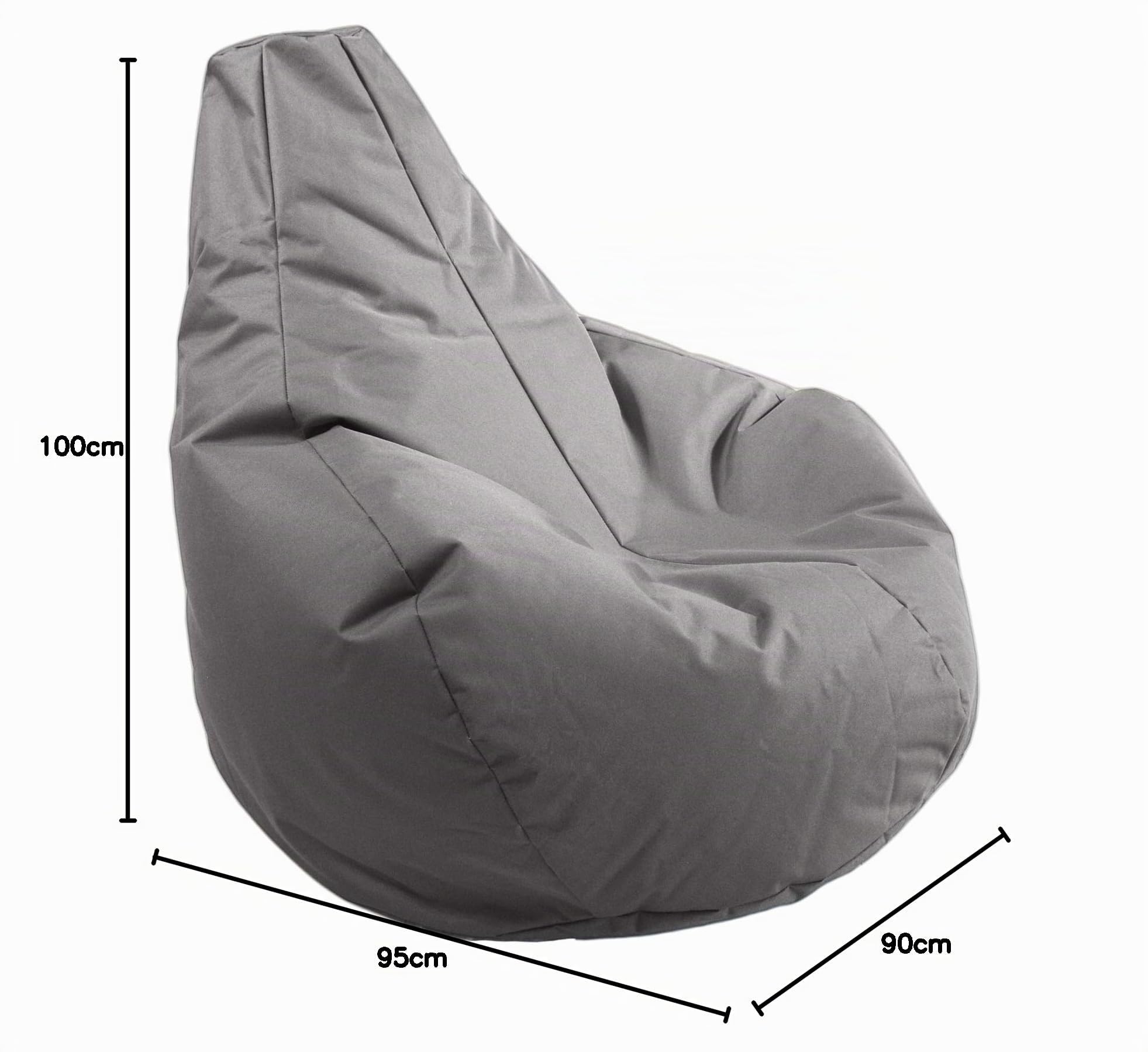 Sillón Gamer para Exteriores e Interiores con Relleno de Perlas de EPS, Puff, Silla de Relax, cojín para Asiento, cojín para el Suelo, Bean Bag de 225L (Gray)