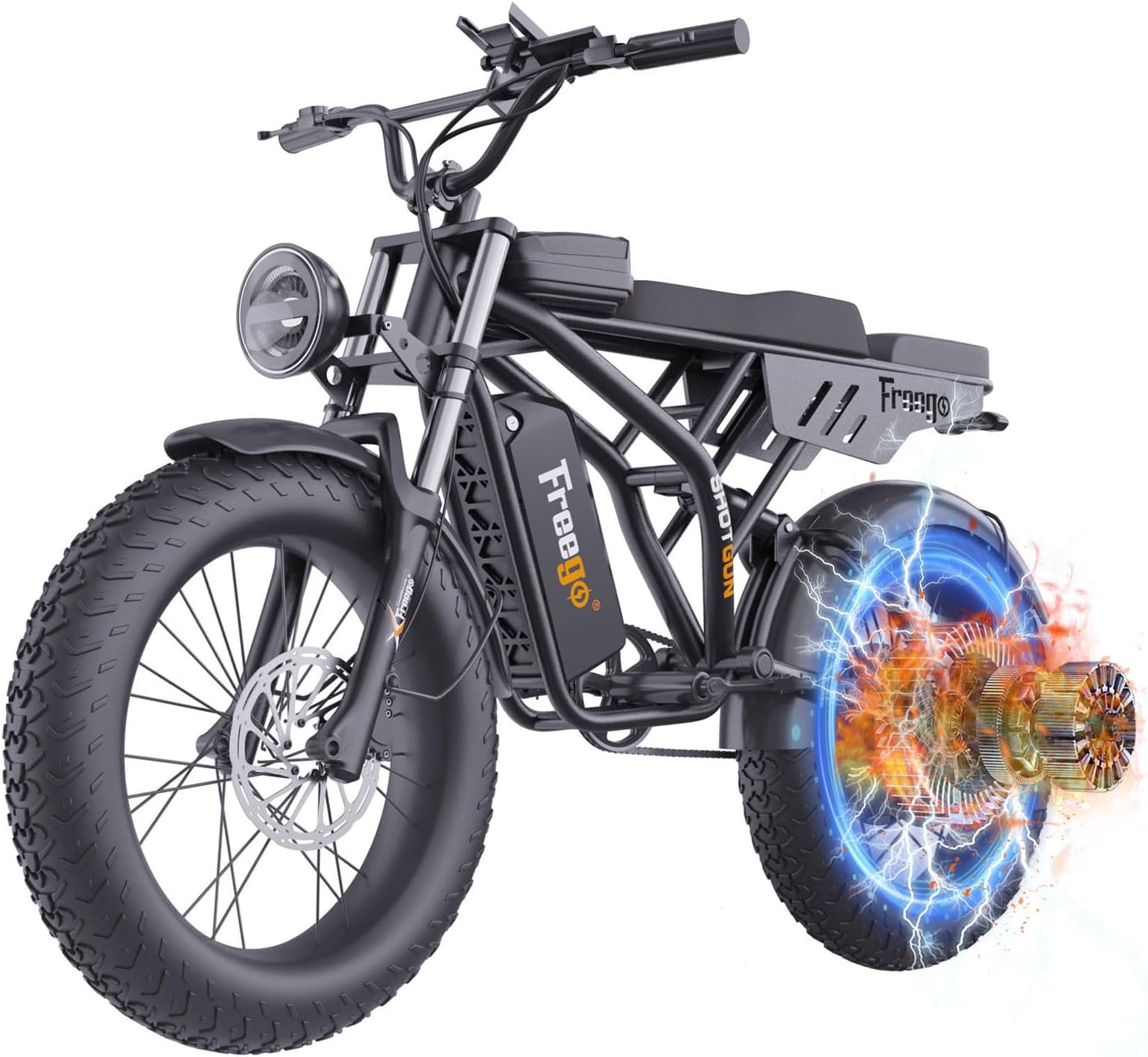Freego Electric Dirt Bike for Adults,2500W(PEAK)/60V/18.2AH, Bigger Motor,F2Plus 20 Freego Electric Dirt Bike for Adults,2500W(PEAK)/60V/18.2AH, Bigger Motor,F2Plus 20″ x 4.0″ Fat Tire Electric Motorcycle for Adult Removable Battery, 40Mph/70Miles Full Suspension,Full Hydraulic Brake