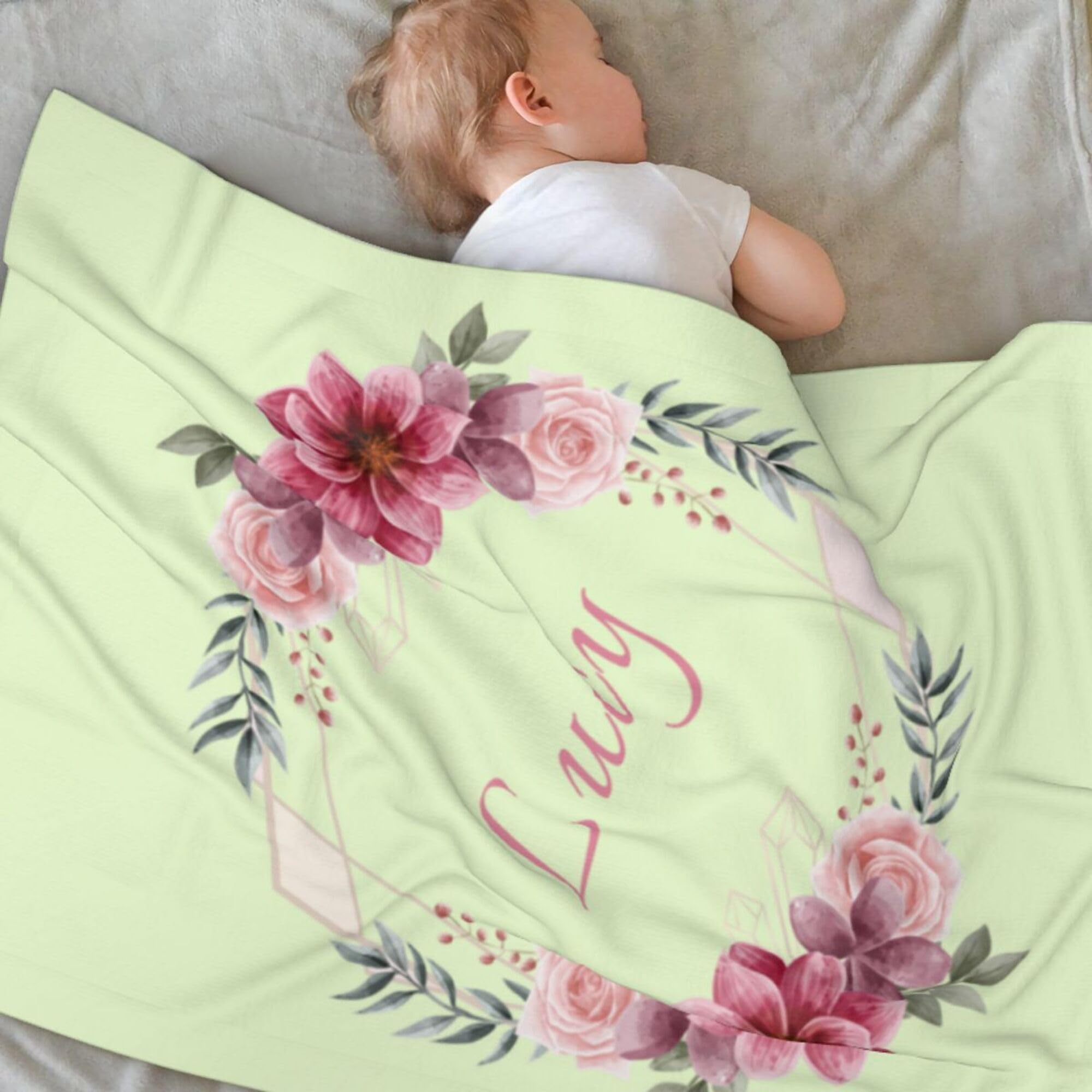 LMQJDZ Personalised Baby Blanket, Custom Baby Blanket with Text Name, Customised Flannel Blanket for Boys and Girls, for Newborns, New Mom, Infants, Kid, Pet Personalised Gifts, Style 9