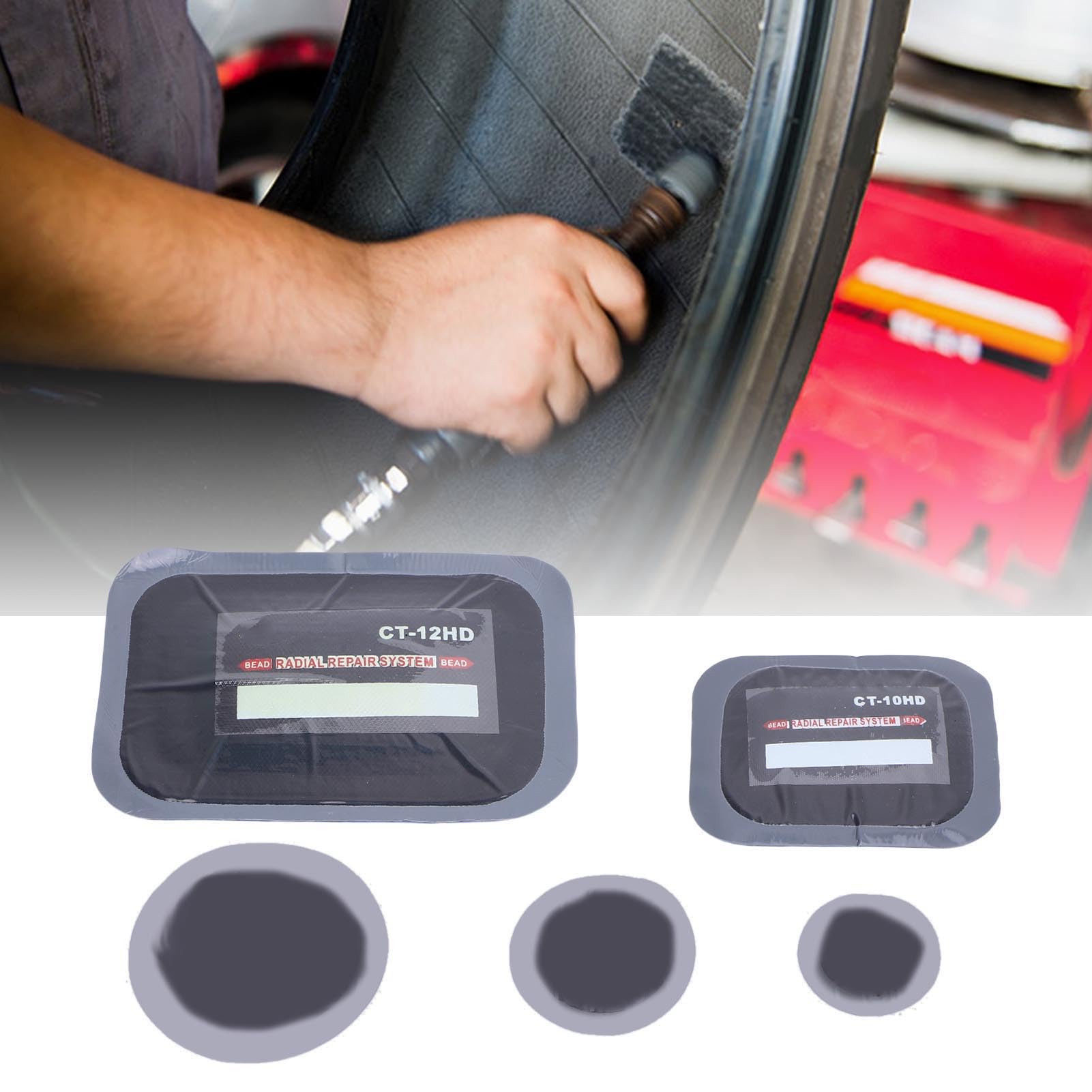 100 pezzi Toppe per pneumatici 65x80mm 85 × 120mm Patch di riparazione radiale in gomma Patch di riparazione rapida per freddo per auto camion autobus trattore veicolo moto