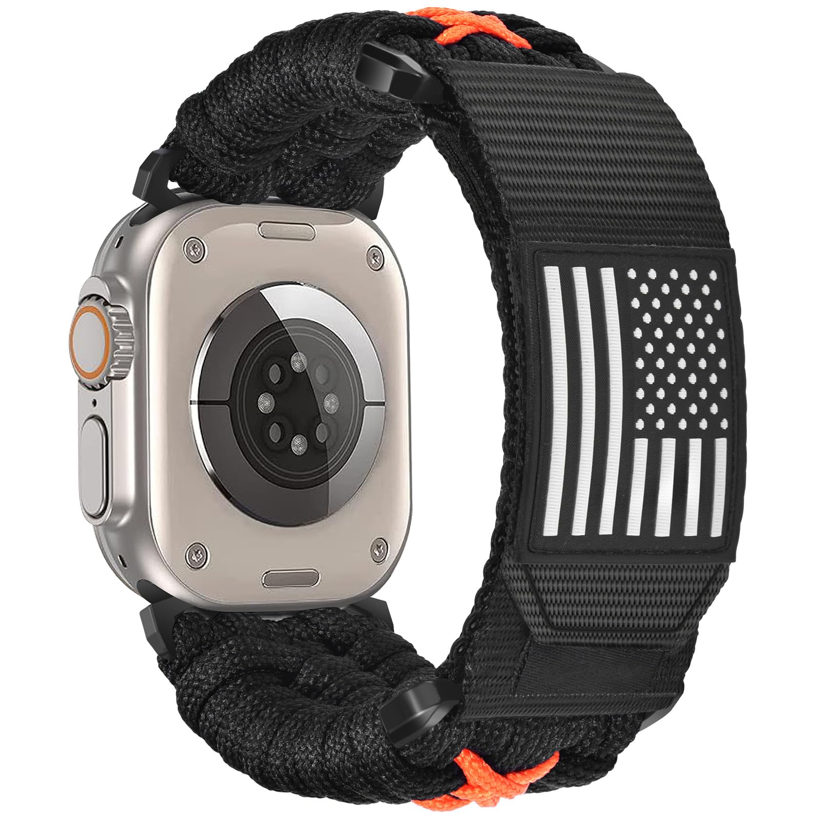 CAGOS Rugged Nylon Apple Watch Ultra 3 Band Compatible with iWatch Band 49mm 46mm 45mm 44mm 42mm Men, Breathable Braided Nylon Strap Sport Loop