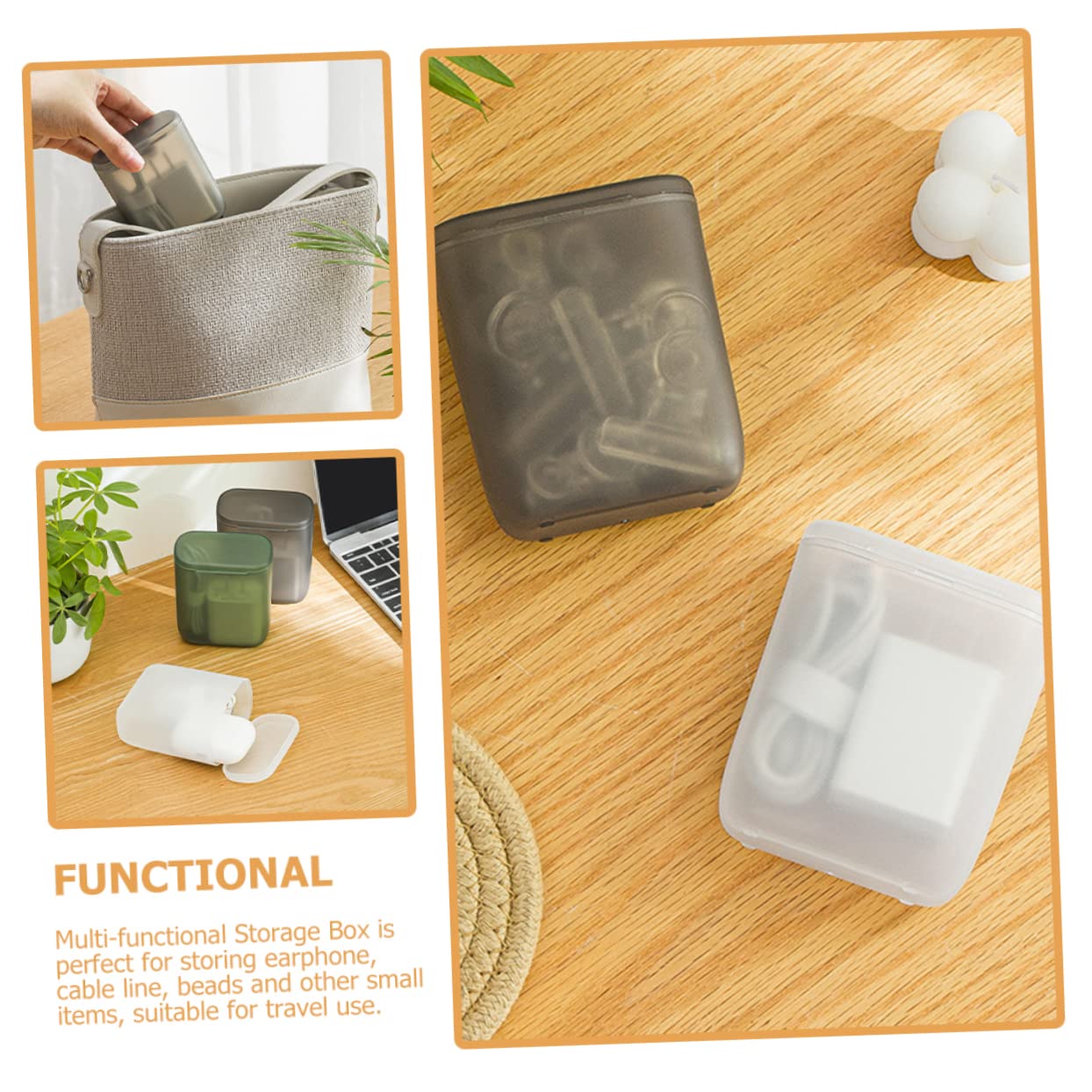 Boîte de Rangement Plastique avec Couvercle 3pcs PP Transparente