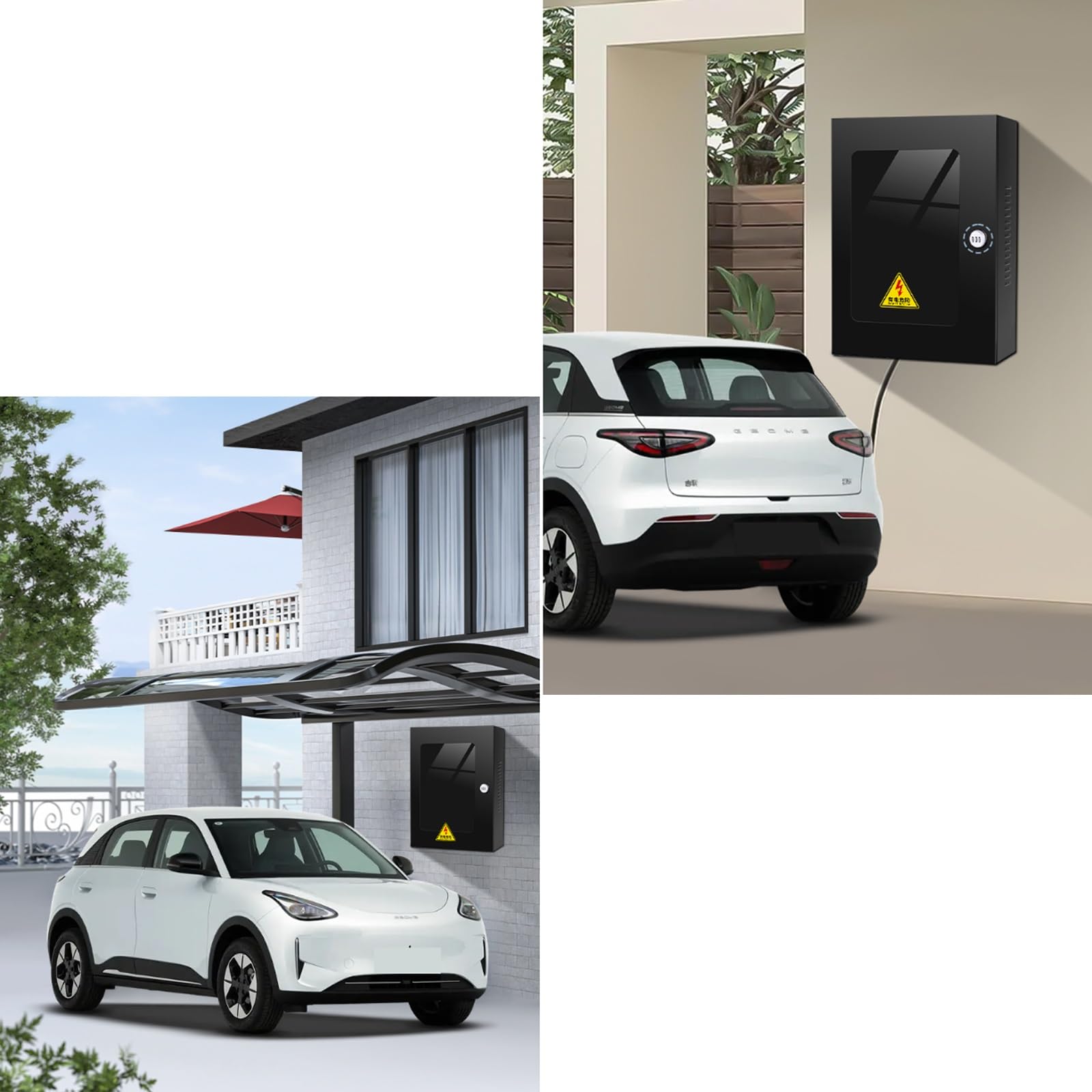 Caja protectora para cargador de vehículos eléctricos de exterior, caja de pedestal para cargador de vehículos eléctricos con cerradura, alta seguridad, con accesorios, compatible con la mayoría de