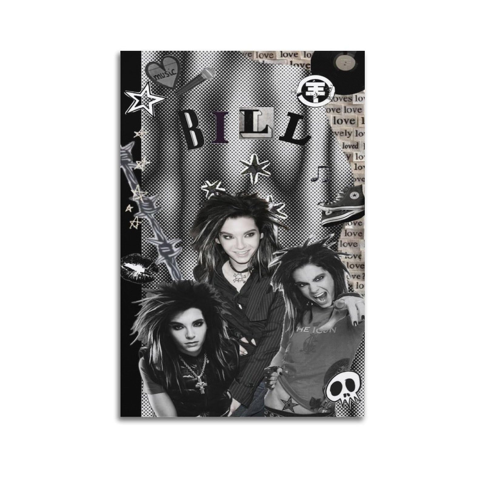 Poster Toile Bill Kaulitz 30x45cm - Portrait Du Chanteur, Décoration Murale Pour Salon Ou Chambre, Impression Haute Qualité