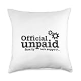 Official Unpaid Family Tech Support Funny Computer Throw Pillow