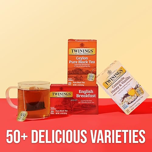 Miniatura 6 de Twinings Ceylon - Bolsas de té negro puro en bolsas individuales, té de sabor definido y refrescante, con cafeína, el embalaje puede variar, 6