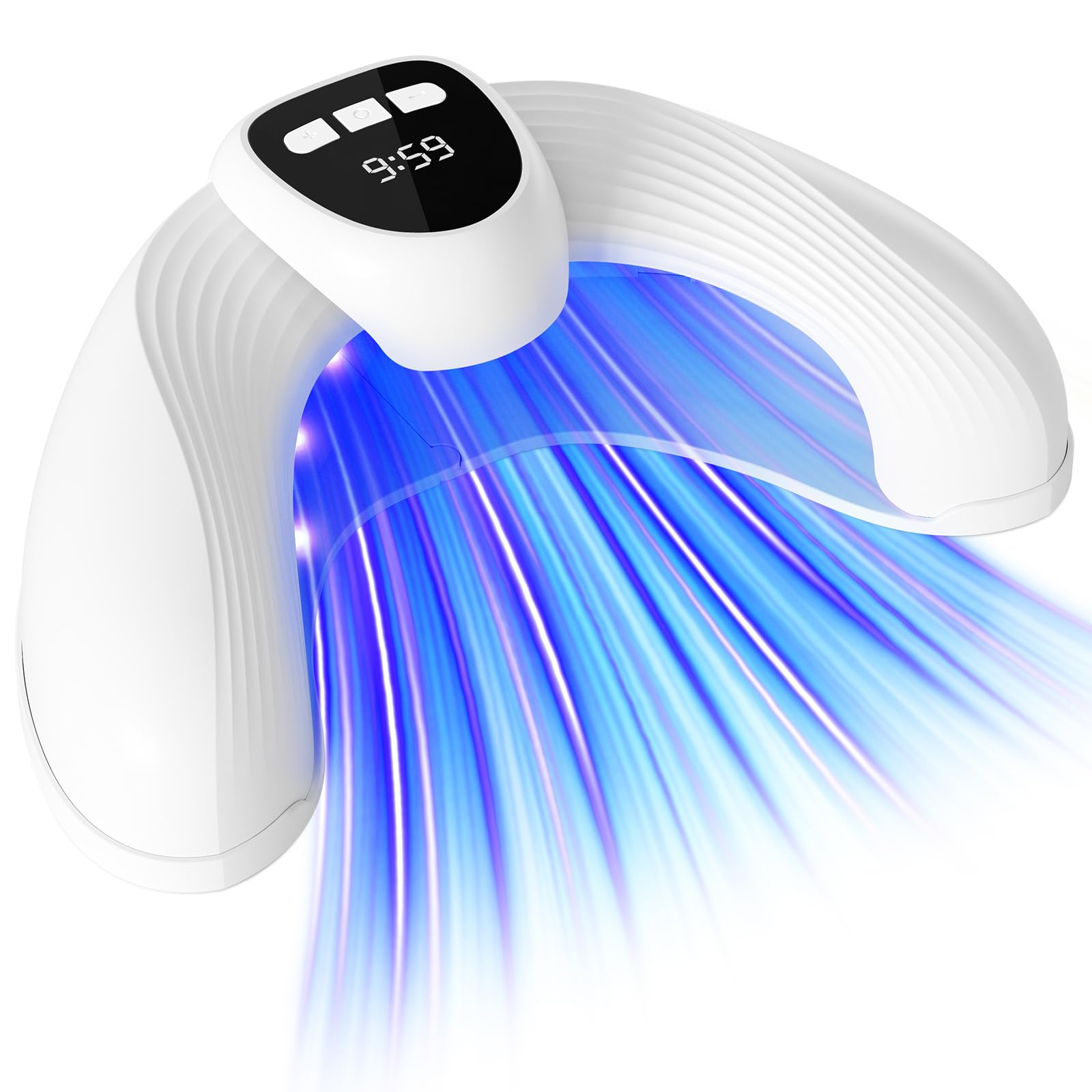 Dispositivo Unghie LED, 500nm Blu & 940nm Rosso, 26 LED Ricaricabile | 26 LED luce blu 500nm & rossa 940nm, timer integrato. Per unghie mani e piedi, facile uso domestico.