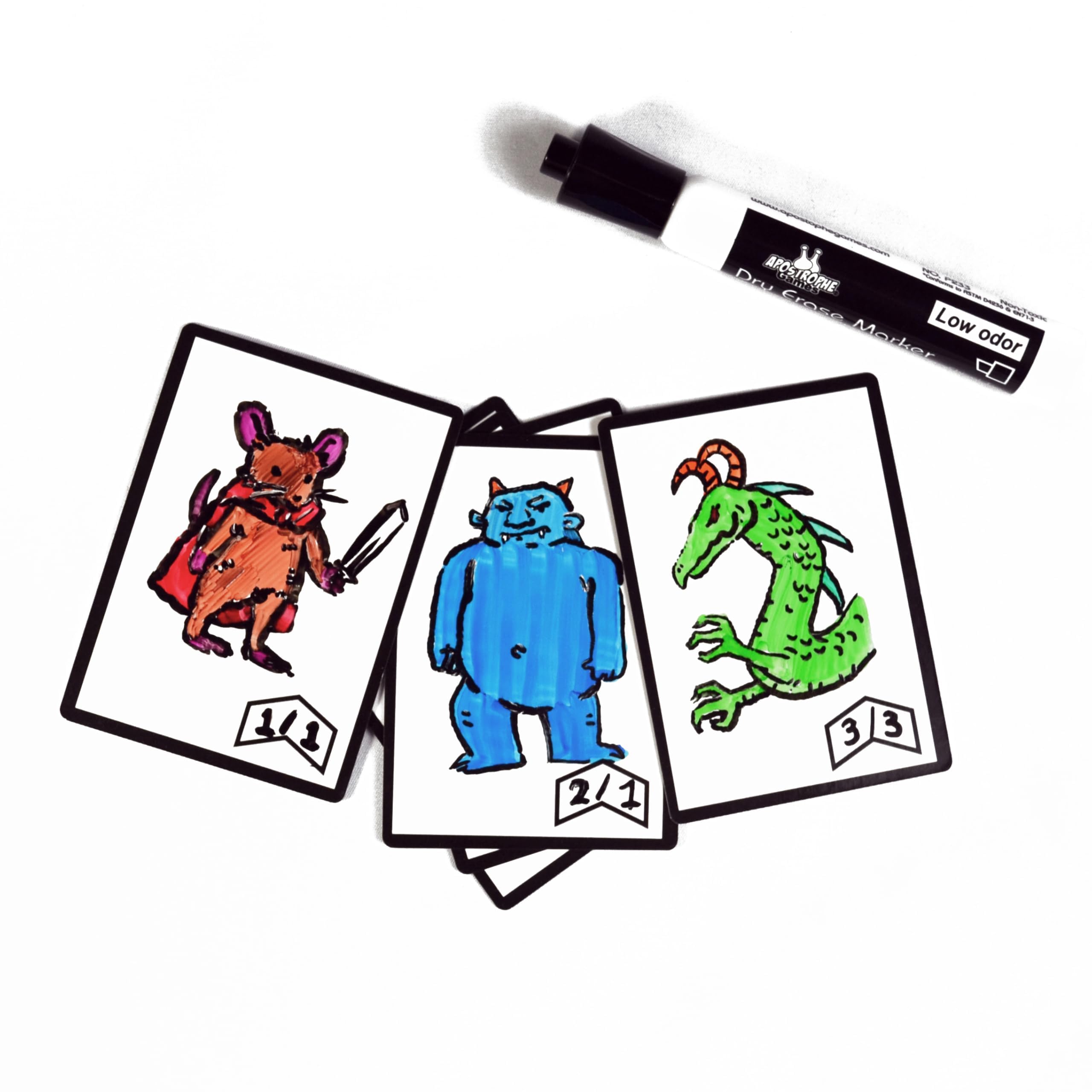 Apostrophe Games Dry Erase MTG Tokens Zestaw 40 kart-wielokrotnego użytku Proxy/tokeny do handlowych gier karcianych,