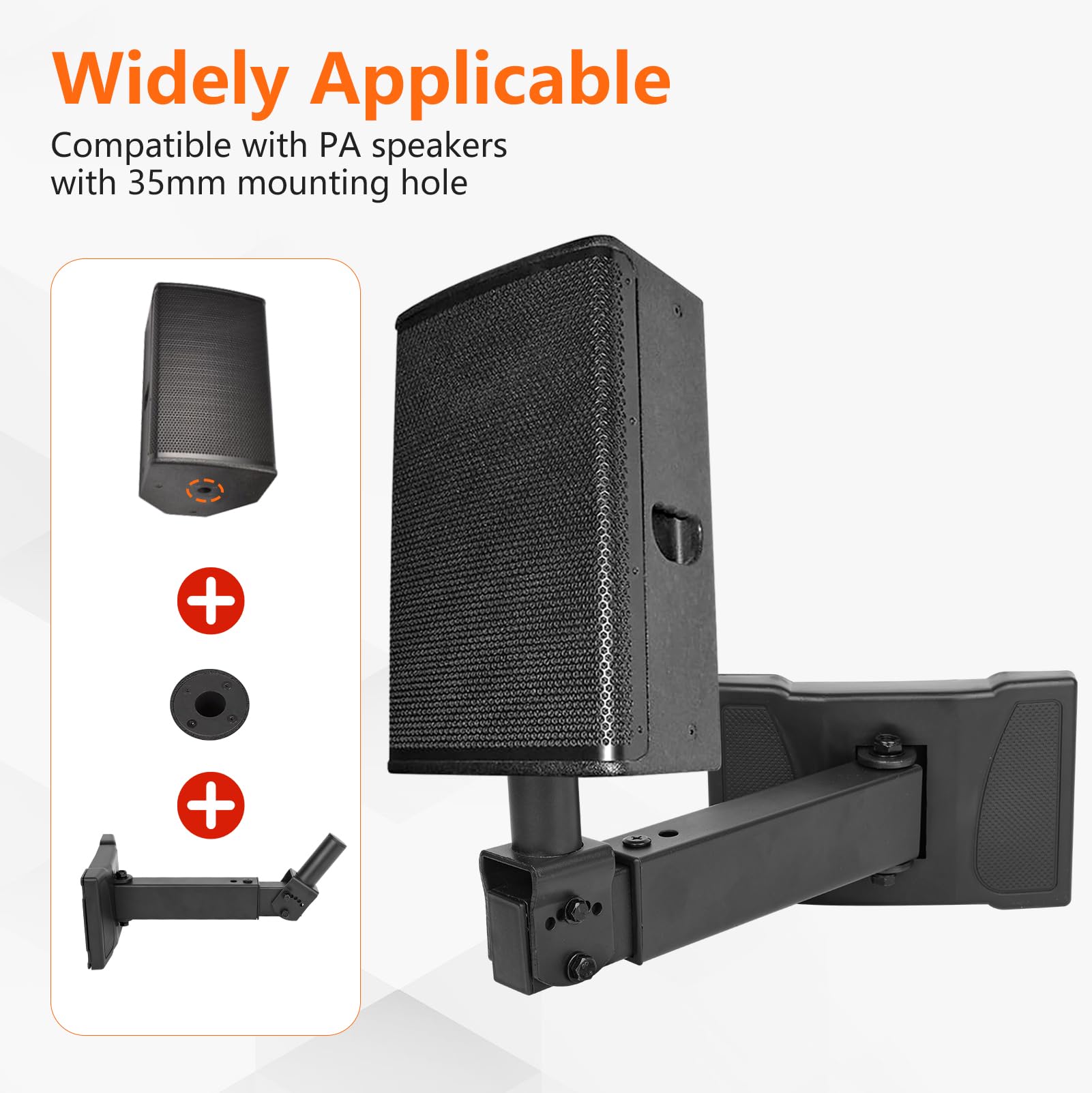 Support Mural Enceinte Heavy Duty 2 pièces, Charge Jusqu’à 75 kg