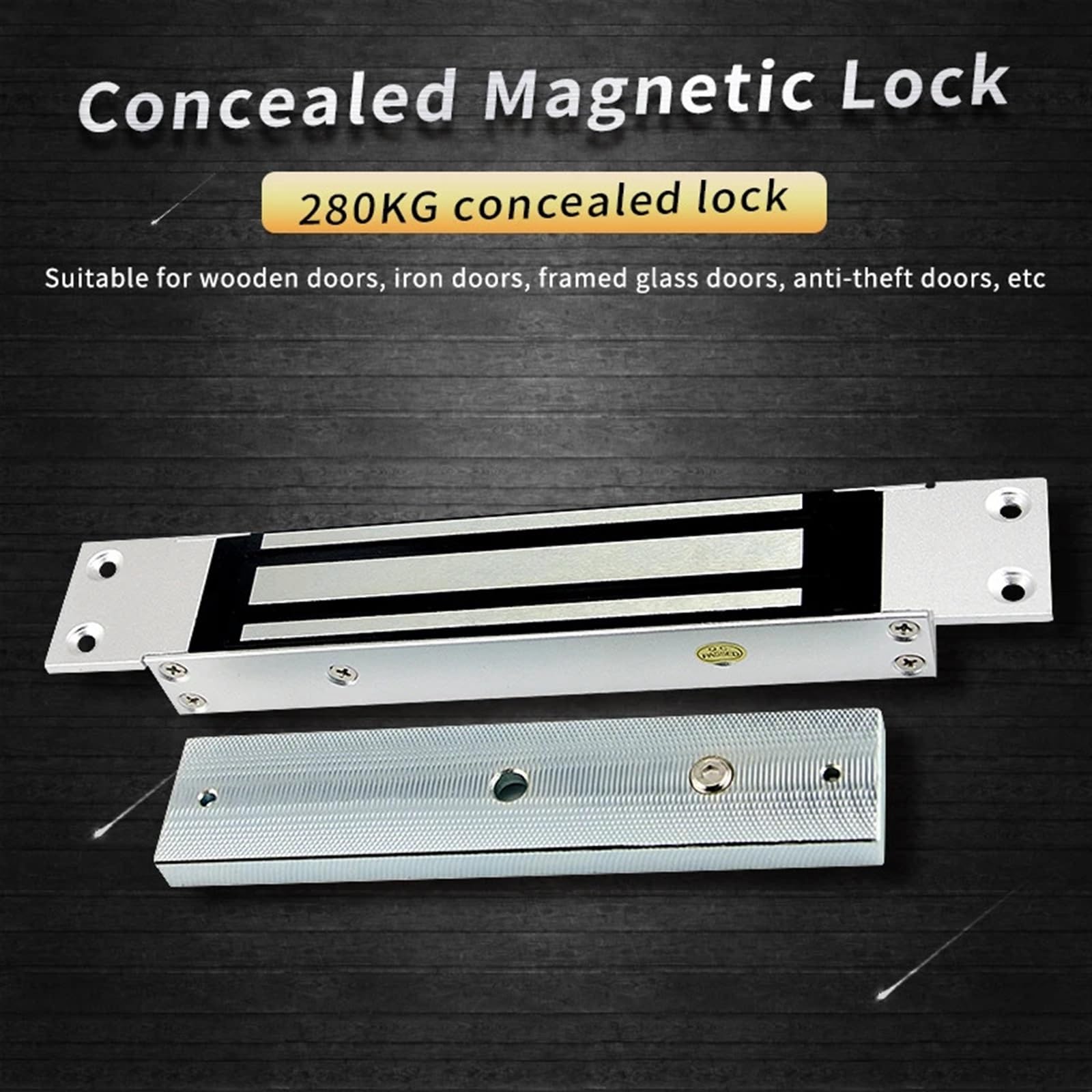 Cerradura electromagnética de Puerta única Oculta de 280 KG, instalación integrada, Cerradura magnética DC12V