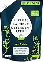 Vista 1 de Puracy Recambio de detergente líquido para ropa, 1,4 sin dioxano, natural, sin olor, suave detergente líquido concentrado para ropa con enzimas que