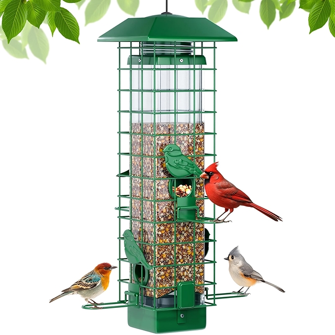 防松鼠鸟食器 金属户外悬挂鸟 feeders