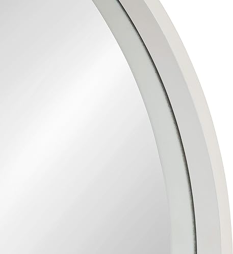 Miniatura 3 de Kate and Laurel Travis - Espejo de pared redondo de madera, 21.6 pulgadas de diámetro, plateado, acento de decoración de pared elegante y glamoroso