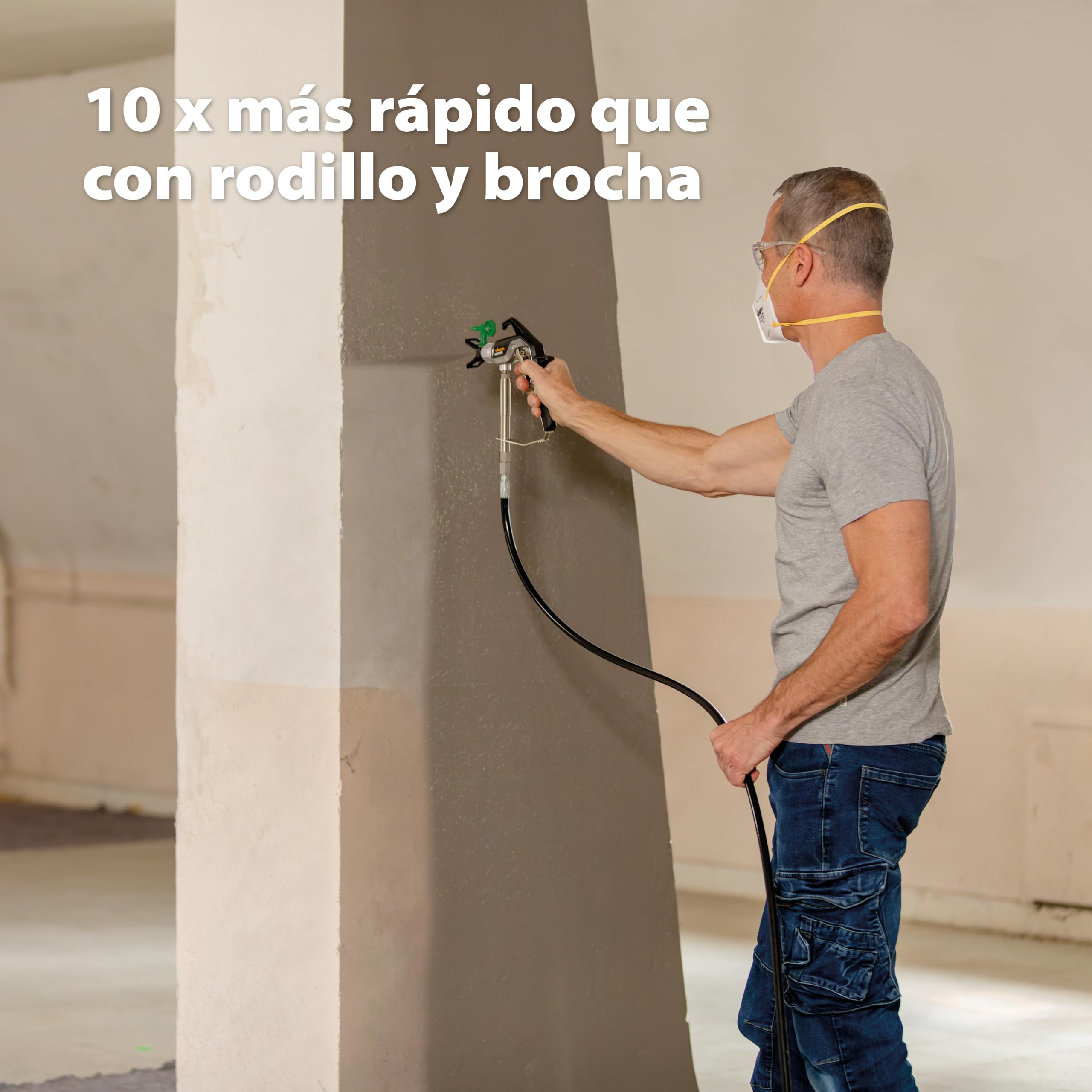 WAGNER Airless pulverizador de Pintura Control Pro 350 R para Pinturas plásticas/látex, Barnices y esmaltes, 15 m²-2 min, regulación del Aire a presión, 110 Bar, Manguera 15 m