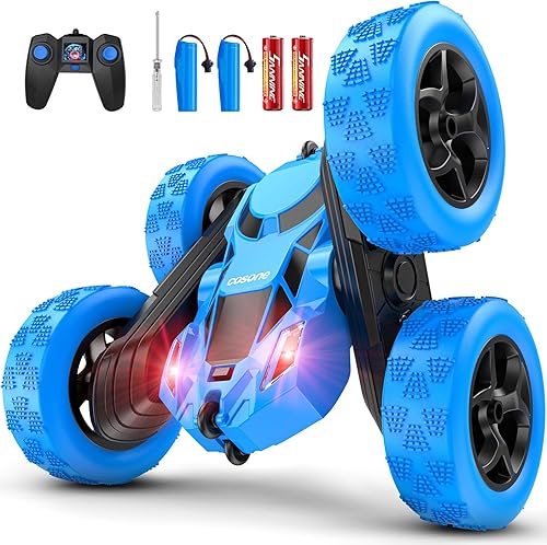 cosone Auto a control remoto - Autos RC para niños - Juguetes para niños - 4WD 2.4Ghz doble cara 360 giratorio recargable todo terreno auto remoto