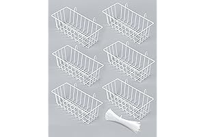 Wall Hooks White - 6 Pack White Wall Grid Panel Hanging Wire...