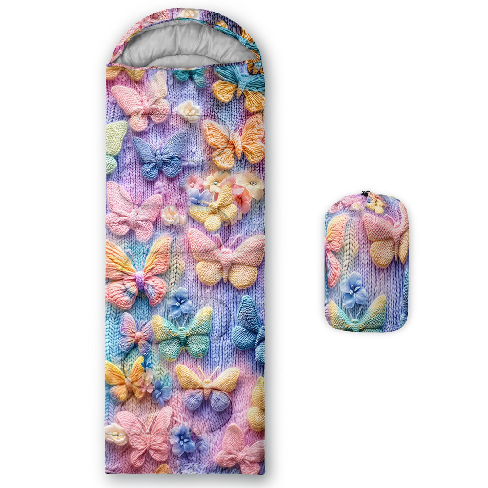 QOOMO Ball Flower Camping Sleeping Bags,3 Season Warm &amp; Cool Weather,Lightweight,Waterproof Sleeping Bags for Adults &amp; Kids,Traveling,and Outdoors,Camping Gear Equipment
