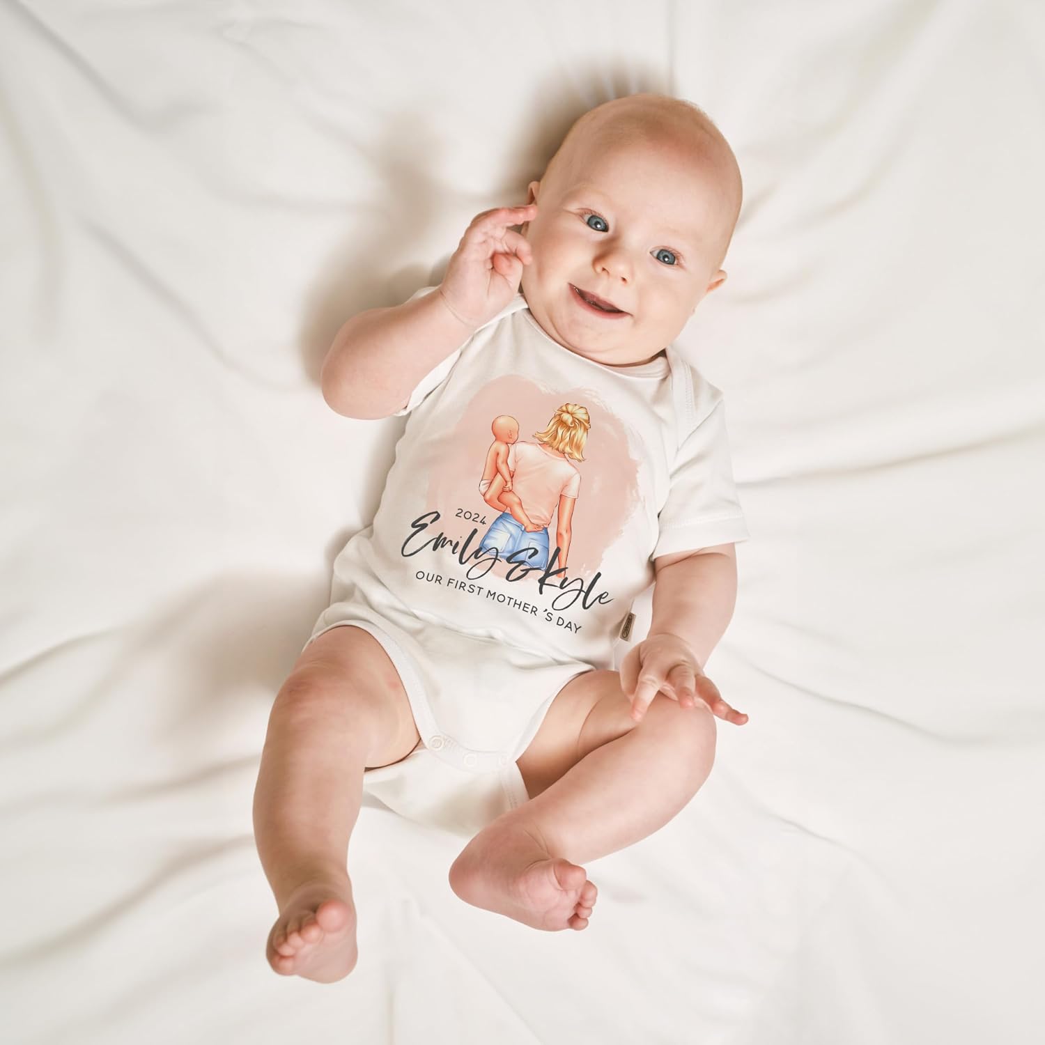 Lily's Atelier Mother's Day Gifts, Our First Mothers Day Matching Outfits, Personalized Matching Mommy Shirt & Baby Bodysuit