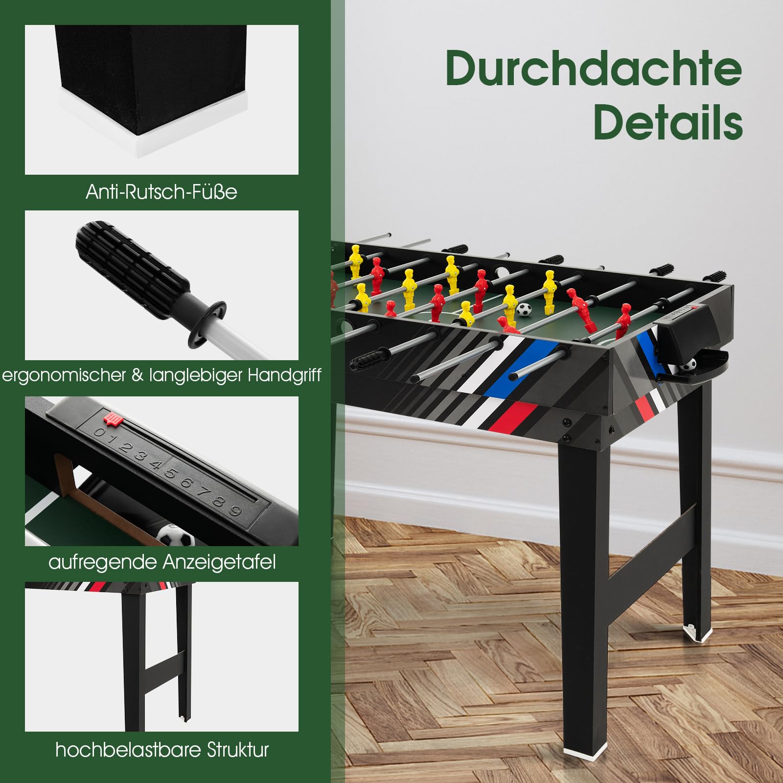 GOPLUS Multifunktionale Spieltische, 4 in1/ 3 in 1 Tischkicker inkl. Billardtisch & Tischtennis & Airhockey Tisch, Kickertisch mit komplettem Zubehör für Kinder & Erwachsene & Familie