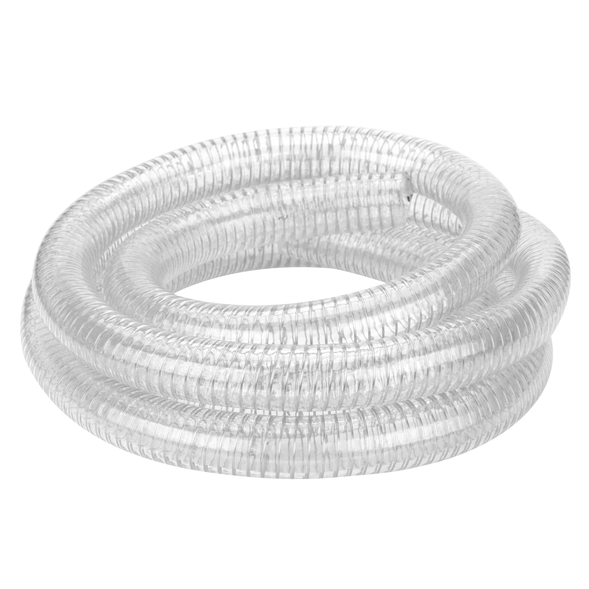 Suction Hose 3/4"ID x 10ft Reinforced Tubing PVC Clear Wire Vinyl Tubing,Heavy Duty Spiral Steel Flexible Hose,Dust Collection Boat Marine Pump, Drain
