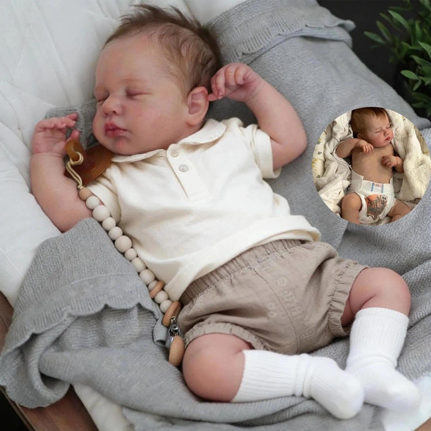 Anano Reborn Baby Doll Boy Full Body, 20 In Realistic Baby Doll Lifelike Newborn Boy, Real Life Like Babys Dolls Fully Body Washable With Accessories