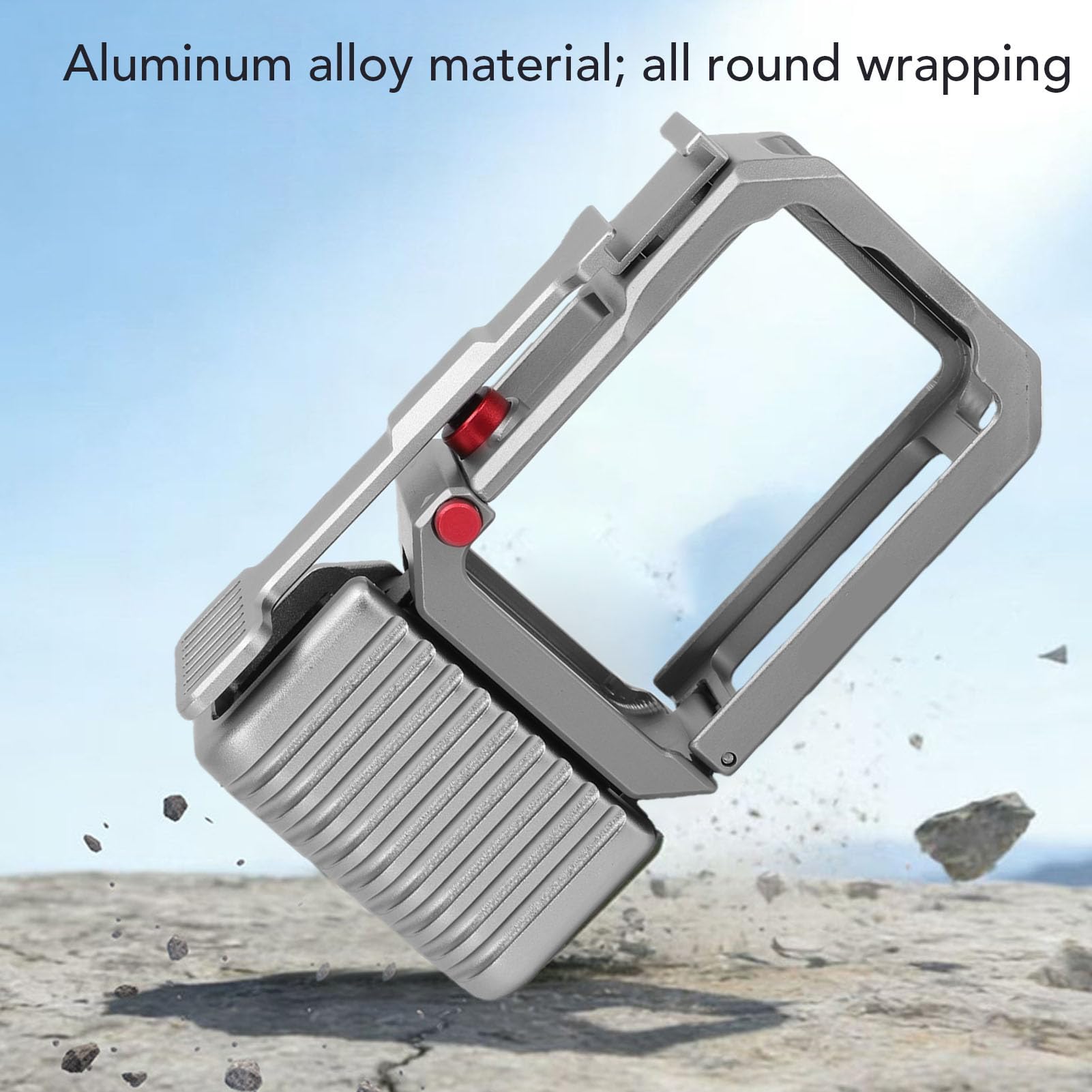 Kit Impugnatura per Action Camera con Sgancio Rapido Magnetico e Supporto per Slitta Fredda per Fotografia di Strada, Design Ergonomico Antiscivolo, Materiale ABS Resistente e Silicone