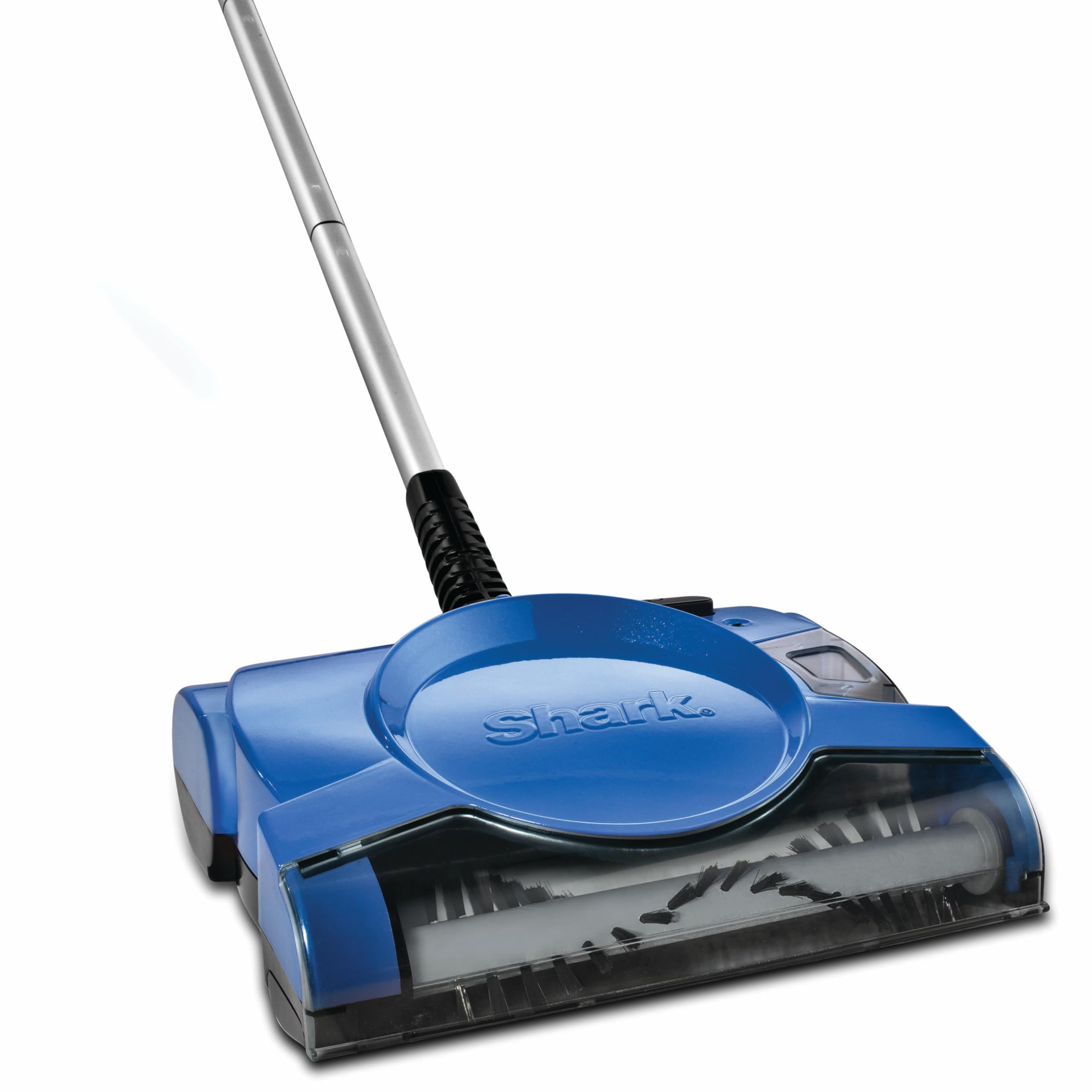 Barredora de pisos recargable Shark, cepillo giratorio motorizado, depósito de polvo de fácil vaciado, 10 rutas de limpieza, potente recolección de residuos, polvo, pelo de mascotas, para todo tipo de pisos, azul V2700Z