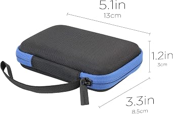 co2CREA Hard Travel Case Replacement for WD My Passport Go Cobalt SSD 500G / 1TB Portable External Storage (Black Case + Blue Zipper)