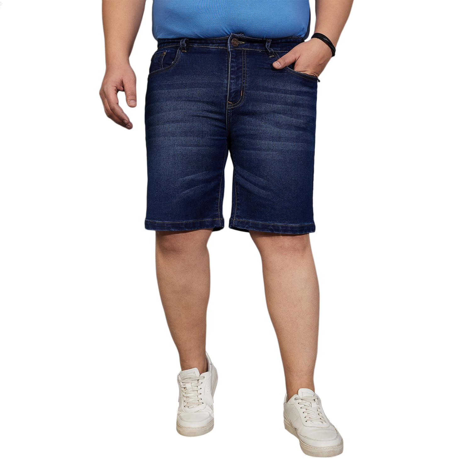 bigbanana Plus Size Men's Regular Fit Washed Shorts-picture-29