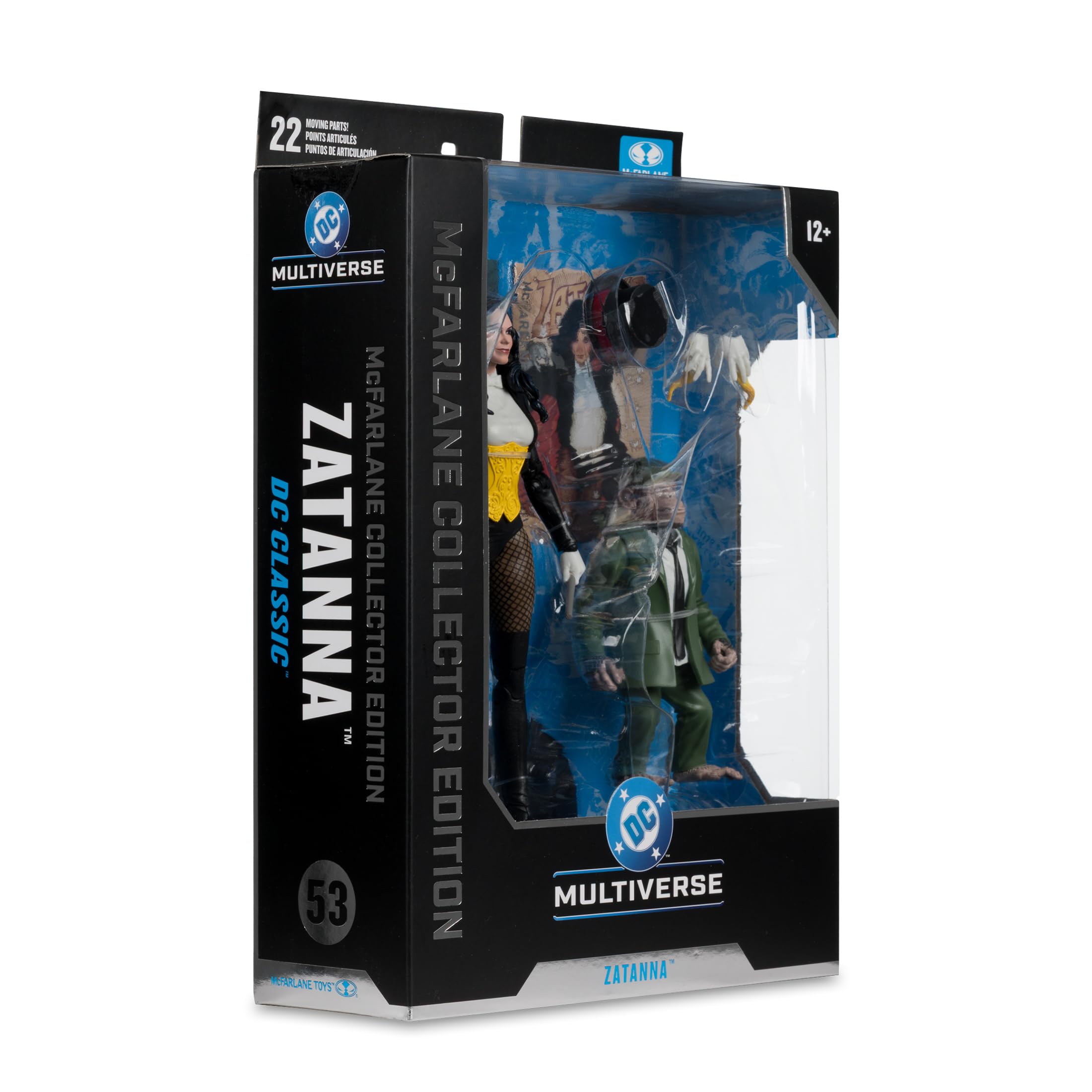 McFarlane DC Multiverse Zatanna (DC Classic) Figurine d'action avec détective Chimpanzé Édition Collector #53 17,8 cm