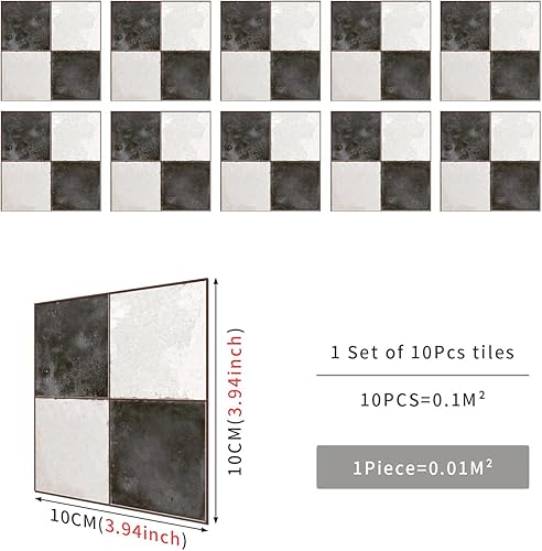 Miniatura 6 de Adhesivo para azulejos de mosaico, despegar y pegar, pegar en azulejos de pared para cocina, azulejos de pared, calcomanías de baño, autoadhesivas,