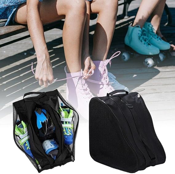 Outdoor Inline Roller Skating Shoe Bag Durable Nylon Skating Storage Bag Unisex Ice Skate Bag with Adjustable Shoulder Strap