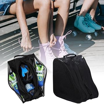 Outdoor Inline Roller Skating Shoe Bag Durable Nylon Skating Storage Bag Unisex Ice Skate Bag with Adjustable Shoulder Strap