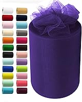 Vista 11 de Rollos de tela de tul rojo de 6 pulgadas por 100 yardas (300 pies), carrete de tela, cinta de tul para envoltura de regalos de Navidad, lazo de tutú