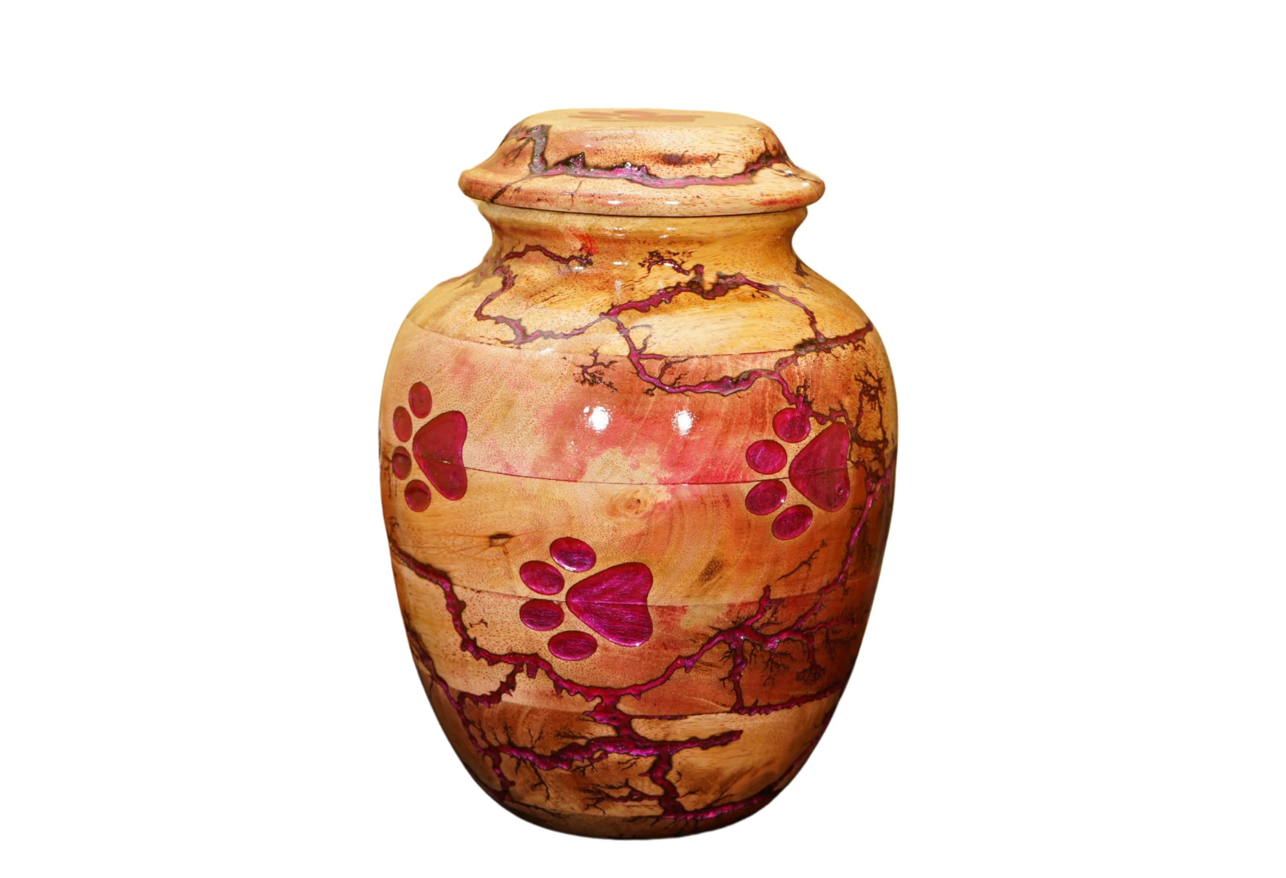 Dieren urn Wood - 500ML - Keramisch Bruin/Beige Hout Look - o.a. hond & kat – SANA