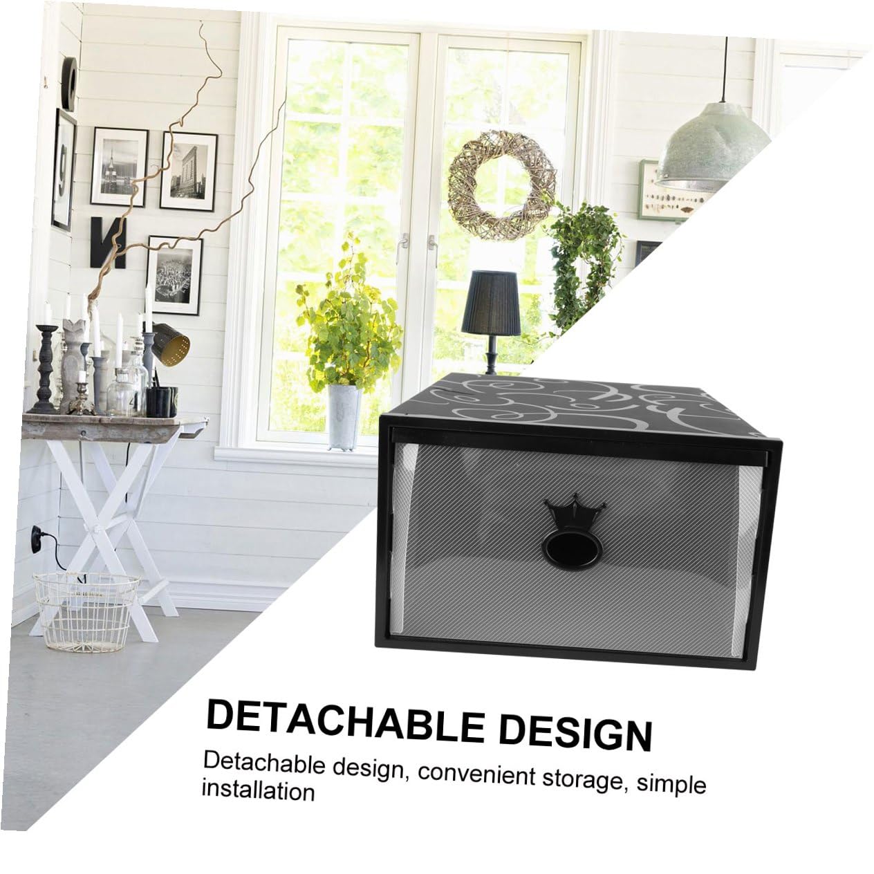 Housoutil Contenitore per Scarpe Trasparente Cassetto 33X23X14 CM Custodia Pieghevole in Plastica Ispessita Resistente All’Umidità Organizer Porta Scarpe Uomo e Donna per Armadio e