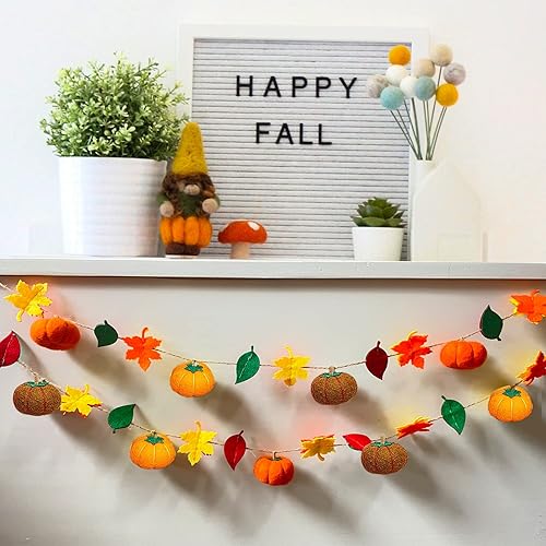 Miniatura 2 de Guirnalda de calabaza de fieltro, juego de calabaza, decoración de calabaza, guirnalda de otoño, festiva de temporada para interiores y exteriores,