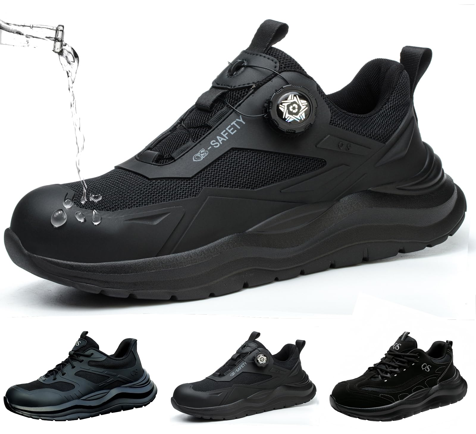 ZEPYFXIT Arbeitsschuhe Herren Damen Sicherheitsschuhe mit Stahlkappe Leicht rutschfest Atmungsaktiv Wasserdicht Sommer Stahlkappenschuhe