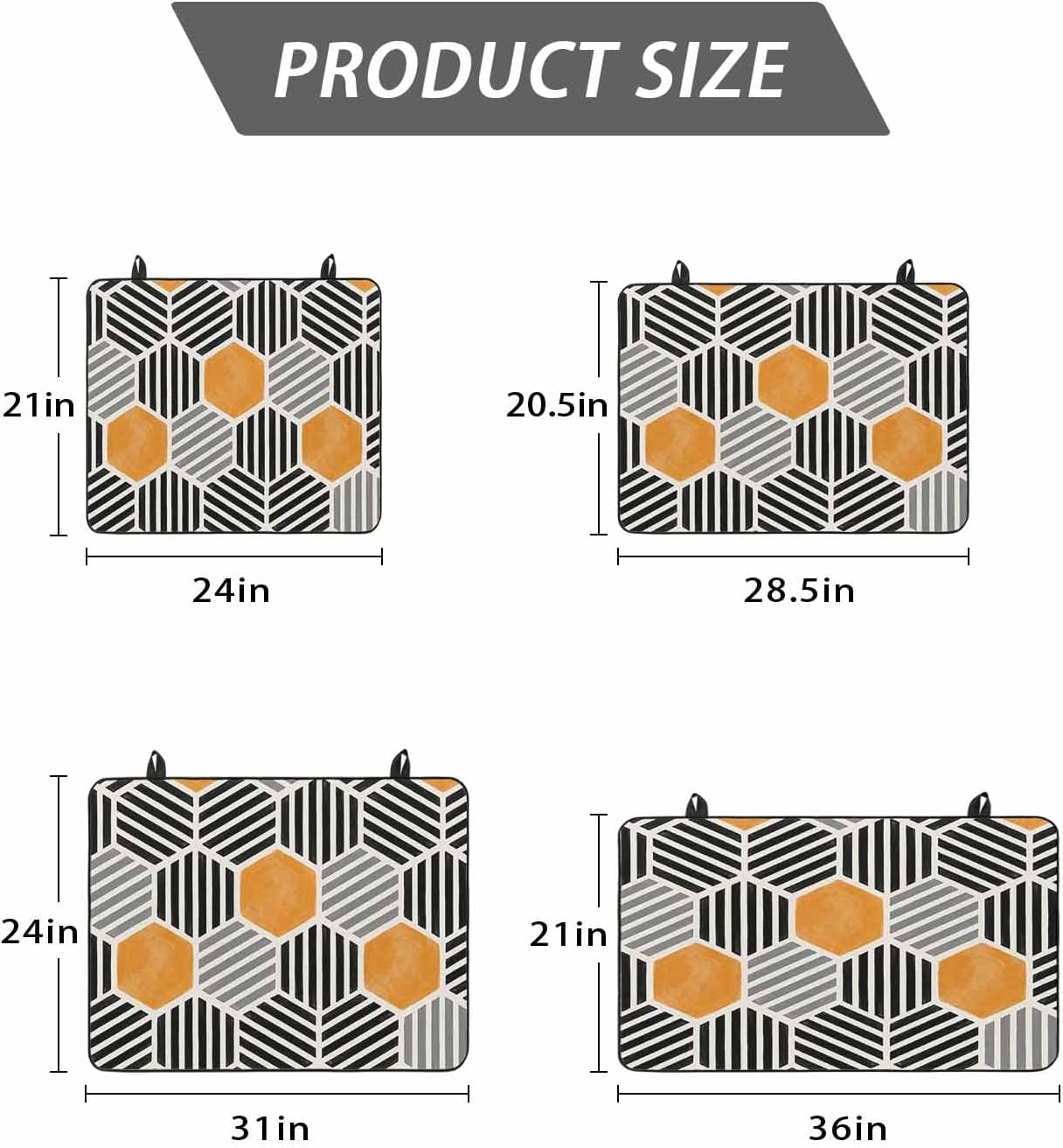 Stove Top Cover Black Orange Hexagon Stove Cover for Electric Stove Top Abstract Geometric Art Glass Cooktop Covers Anti-Slip Mat Heat R esistant Countertop Protector Kitchen Decor 31"x24"