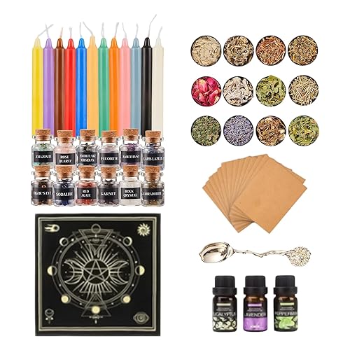 Witch Supplies for Wiccan Altar - Complete Mage Spell Set,