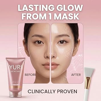 2pcs Yuri Korean Glass Skin, Collagen Mask, Collagen Night Wrapping Mask, Korean Skin Care Collagen Overnight Glass Skin Peel off Face Mask, Reduce Fine Lines & Dullness (2)