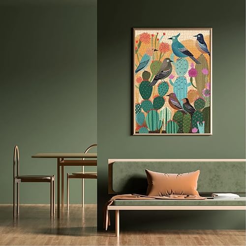 Miniatura 26 de Rompecabezas de Pájaros para Adultos de 1000 Piezas, Lindo Rompecabezas de Edredón de Jardín de Flores de Pájaros, Divertido Rompecabezas Floral con