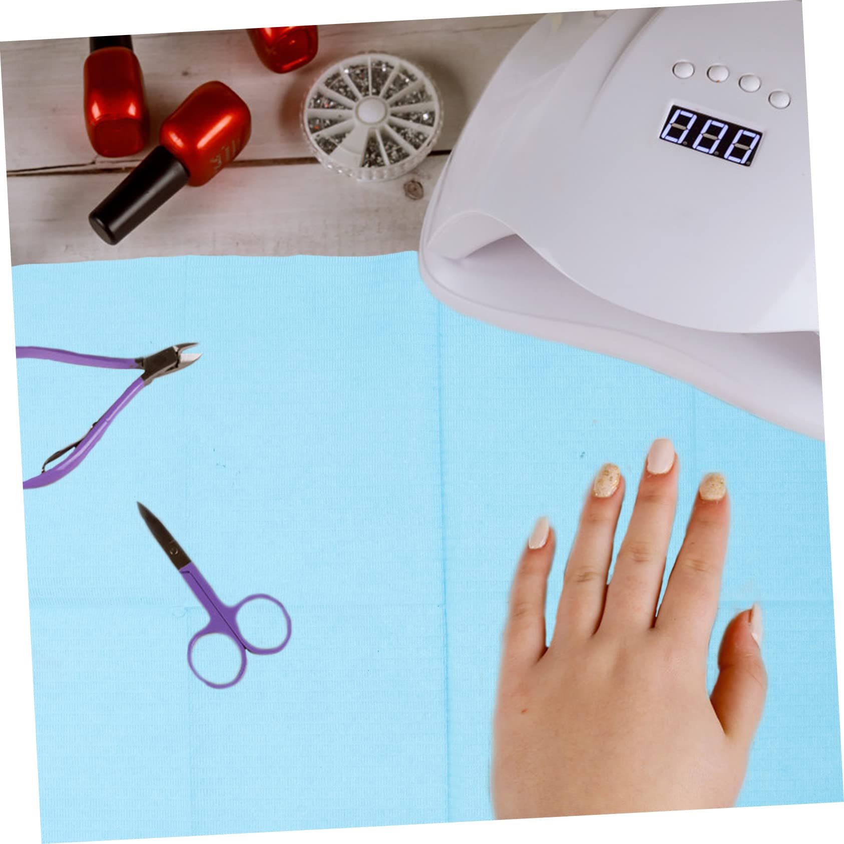 CALLARON 125 pezzi Tovagliette Usa e Getta per Manicure Tovagliette Impermeabili per Nail Art Assorbenti e Pratiche per e Spa Materiale Fibroso con Rivestimento