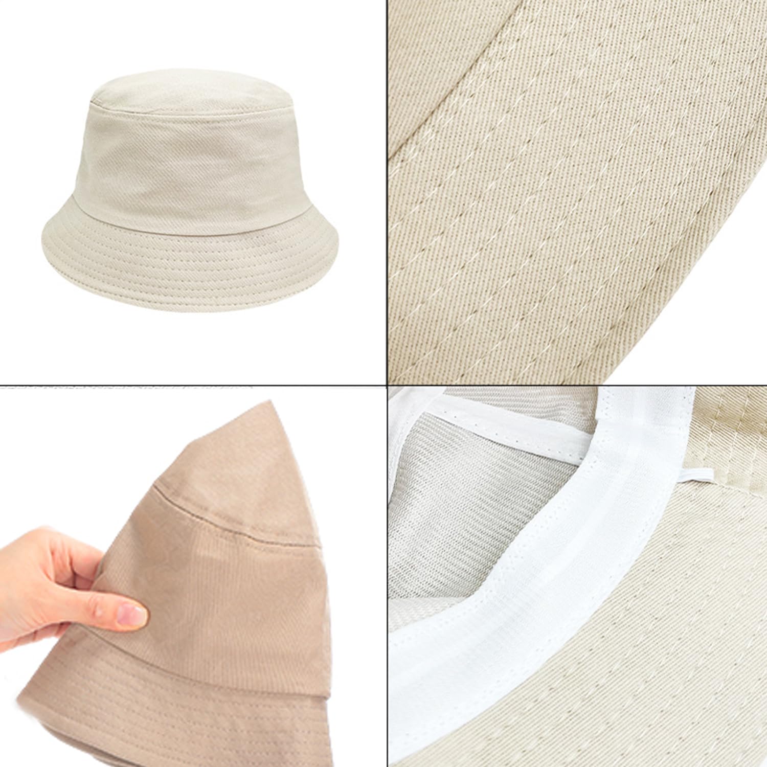 Confezione da 4 cappelli da pescatore XL per uomo e donna, cappello da pescatore oversize da spiaggia