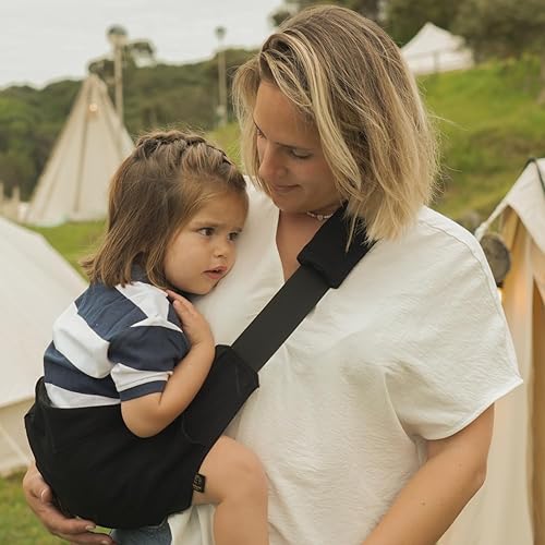 Miniatura 2 de Portabebés ergonómico ligero ajustable para niños pequeños con bolsillos con cremallera, acolchado de hombro, soporte antideslizante para padres