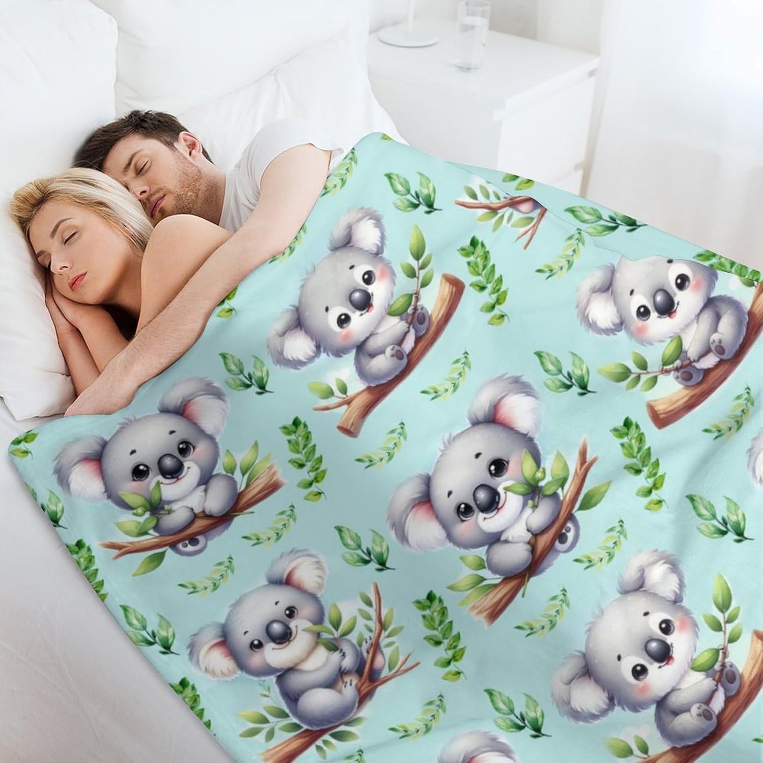 Koala Throw Blanket - Soft Flannel Koala Blankets for Girls Boys Kids Koala Lovers - Warm Koala Throw Blankets for All Season Lap, Chair, Sofa - 50"x40" - Image 6