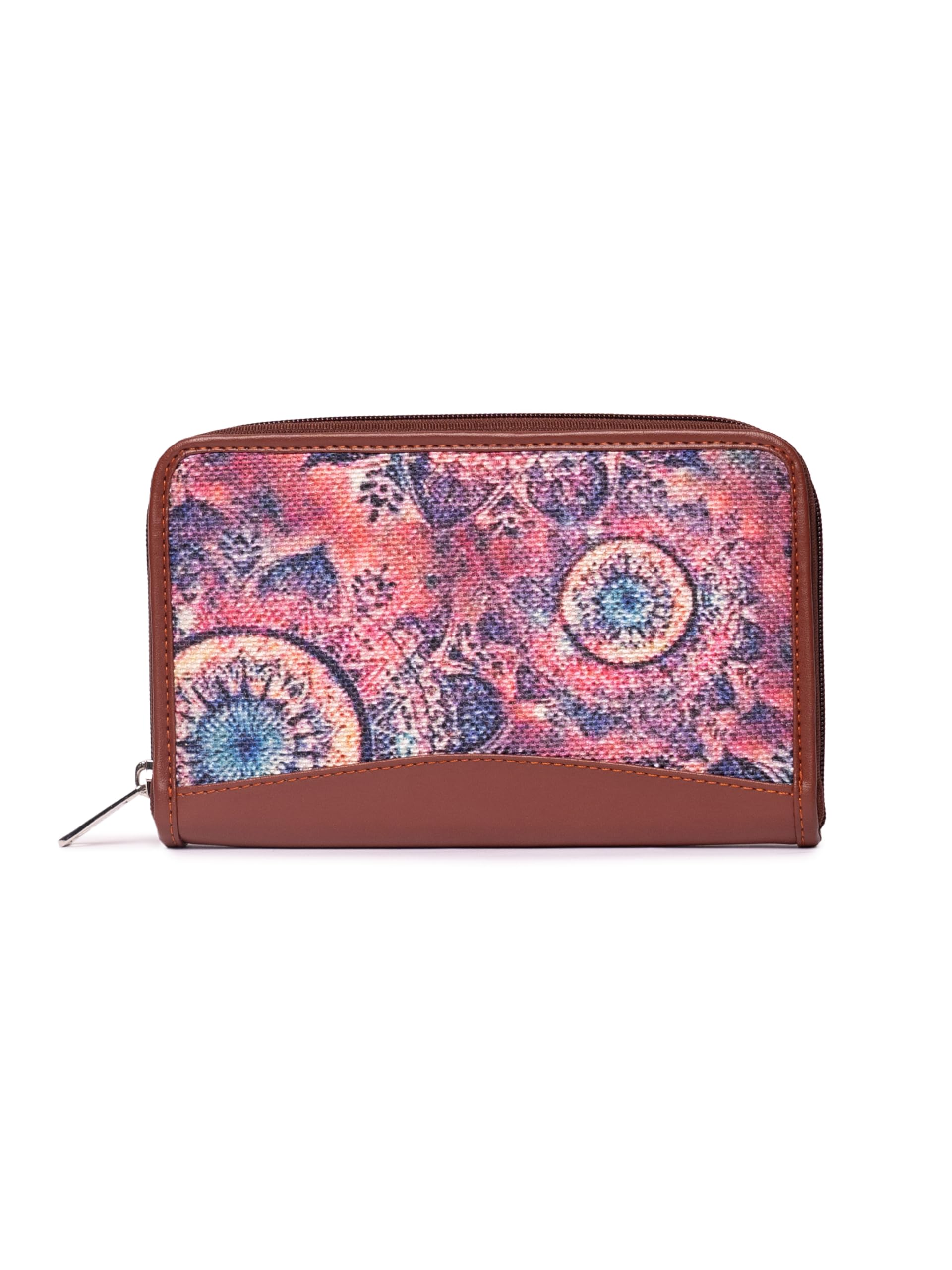 ZOUK Womens Handmade Vegan Leather Jute Wallet with Indian SpaceChakra Print (Red) (B08HDFZT5W) Amazon Price History, Amazon Price Tracker